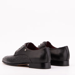 The Porto Alegre Black Leather Derby Shoe For Sale