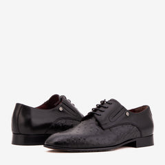 The Porto Alegre Black Leather Derby Shoe For Sale