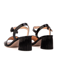 The Bamba Black Patent Leather Sandal Fine Craftsmanship