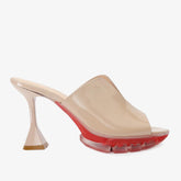 The Caratal Cream Patent Leather Sandal For Sale