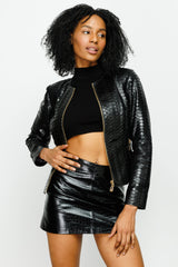 The Mekke Pythn Skin Black Leather Jacket All New