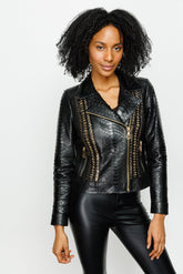 The Nayro Pythn Black Leather Jacket Exclusive Style
