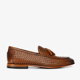 The Mclean Shoe Tan Woven Tassel Loafer Shoe On Sale