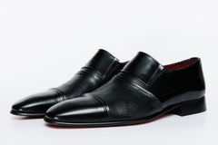 The Everest Black Leather Cap Toe Dress Loafer Shoe For Sale