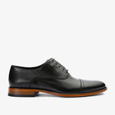 The Gambaha Black Leather Quarter Brogue Cap Toe Oxford Shoe Universal Fit