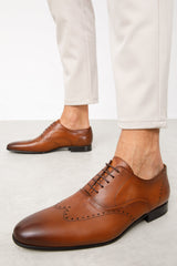 The Roma Tan Leather Wingtip Oxford Shoe All New