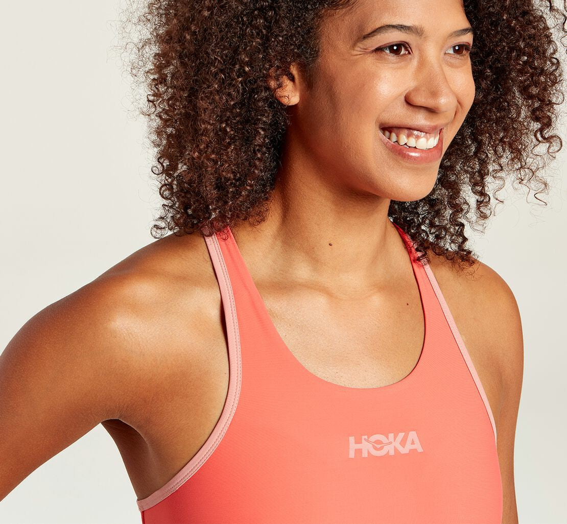 Women's Performance Sports Bra Hot Coral / Rosette