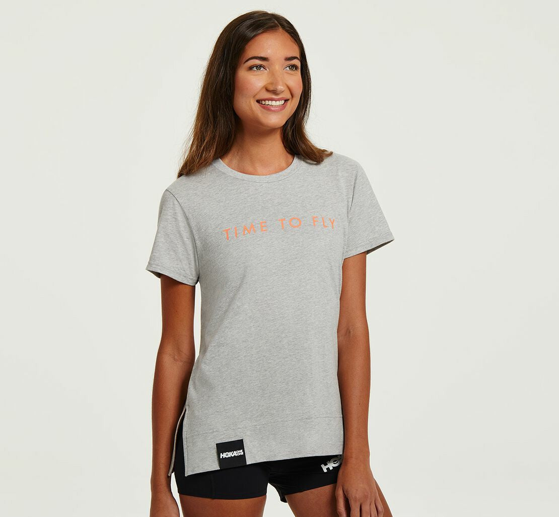 Women's Brand Tee Heather Grey / Cantaloupe
