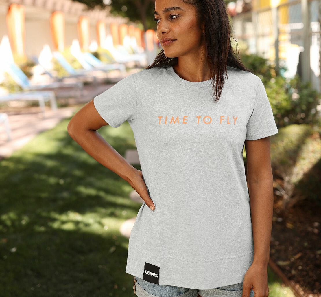 Women's Brand Tee Heather Grey / Cantaloupe