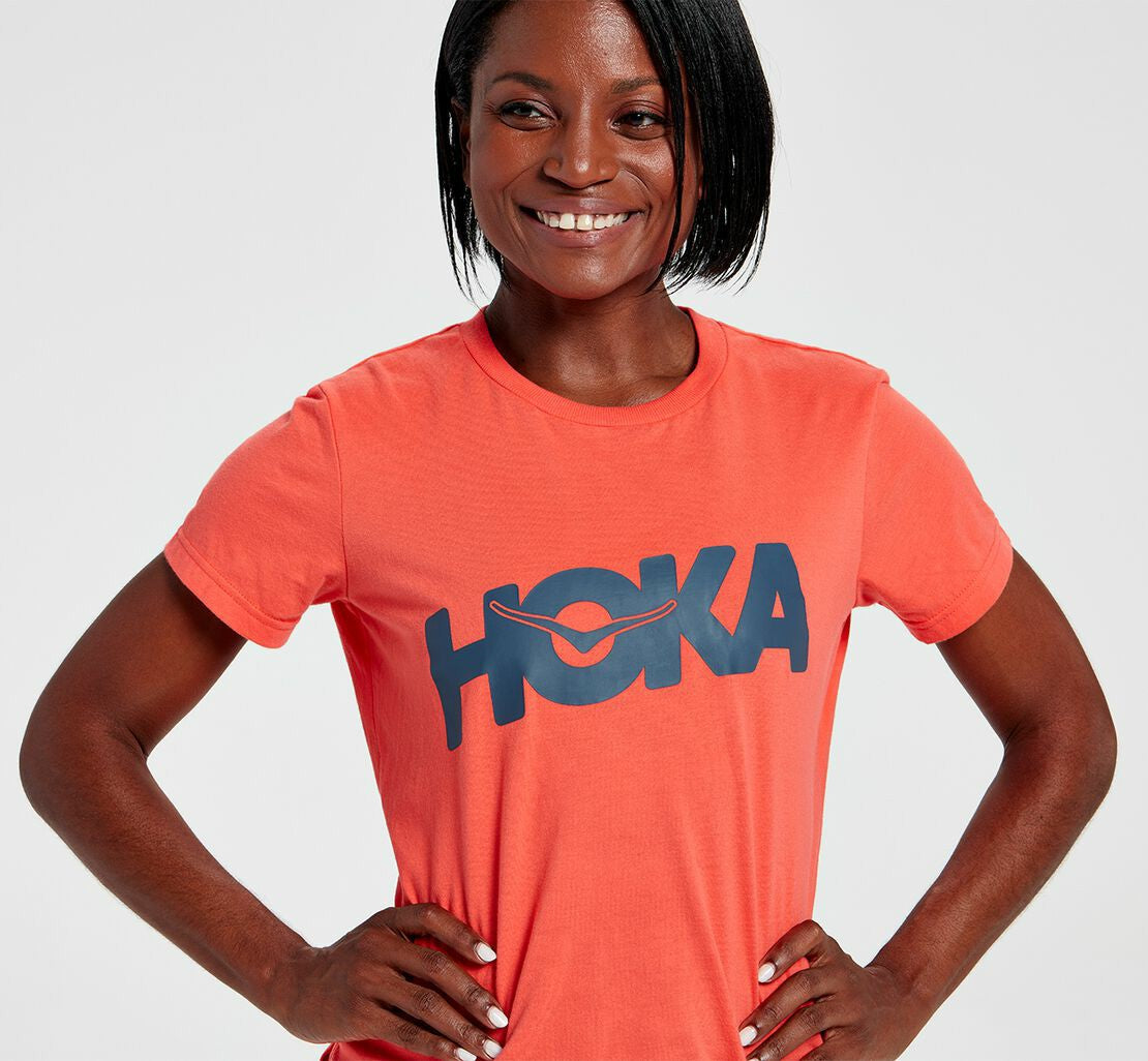 Women's Brand Tee Hot Coral