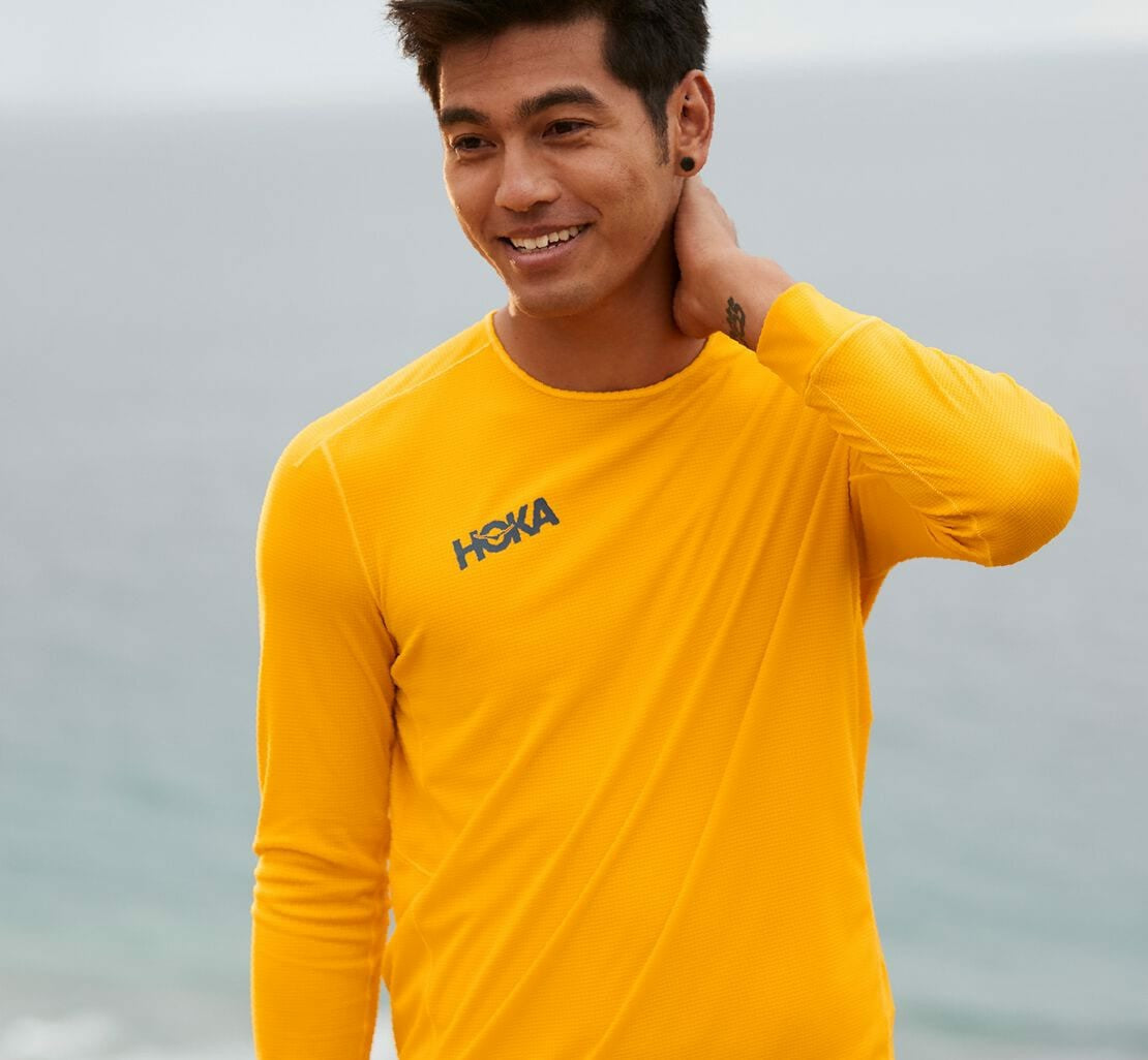 Men's Performance 3/4 Sleeve Saffron