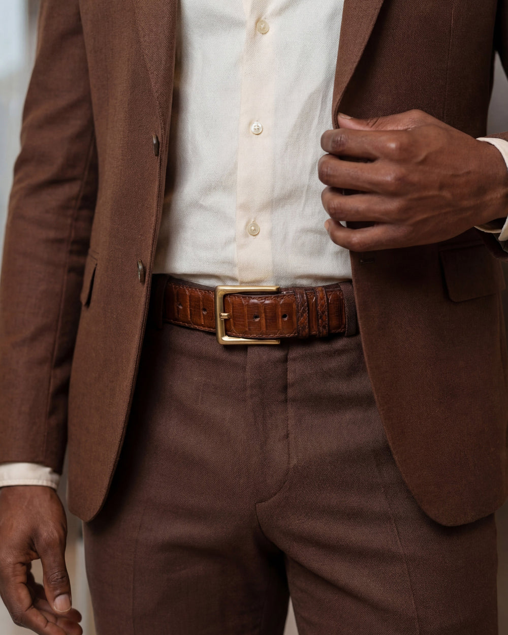 The Valmont Tan Python Leather Derby Shoe On Sale