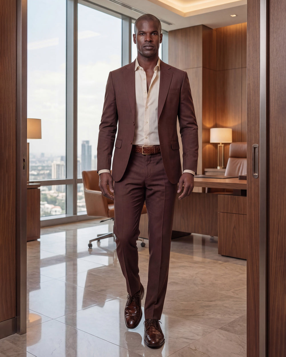 The Valmont Tan Python Leather Derby Shoe On Sale