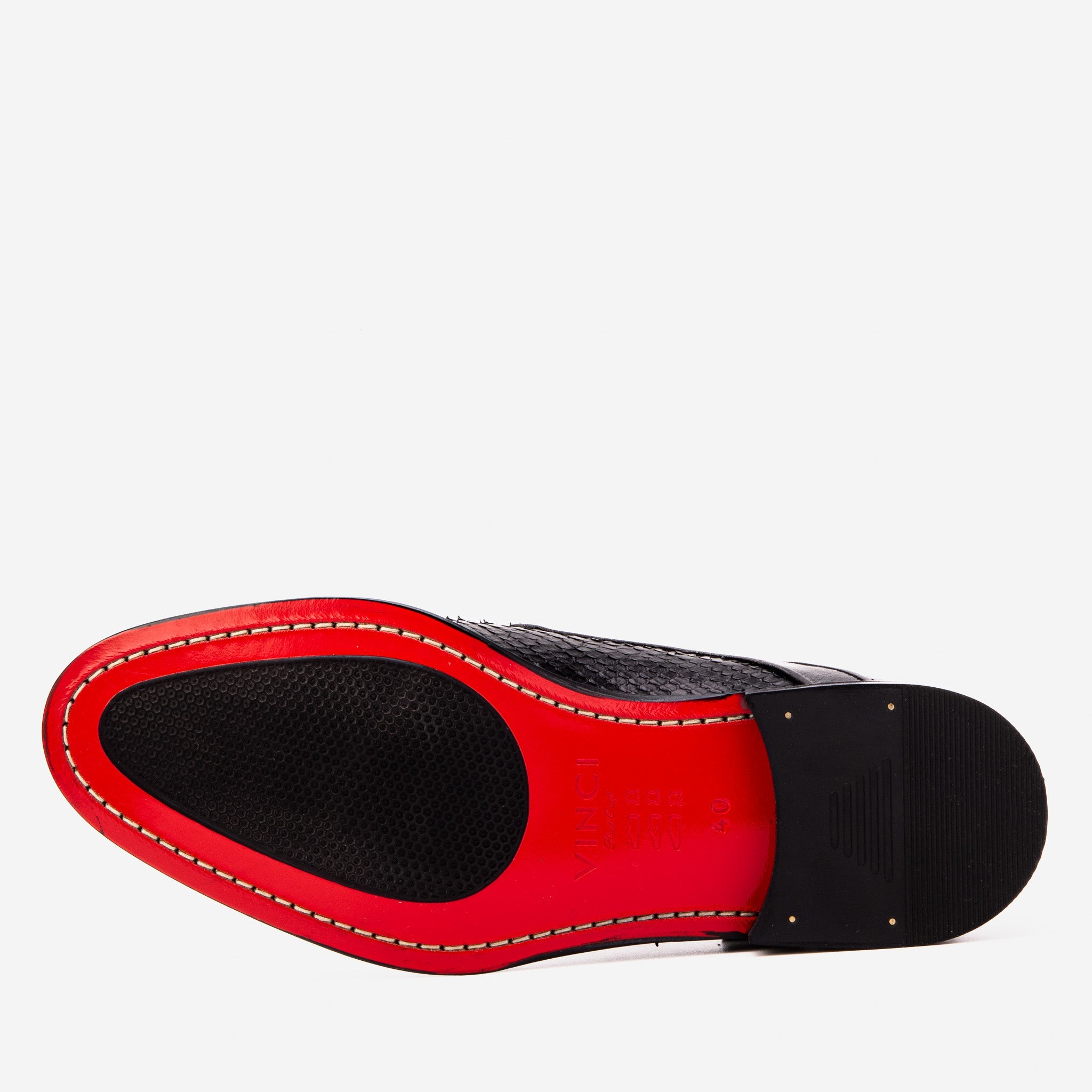 The Valmont Black Python Leather Derby Shoe For Sale