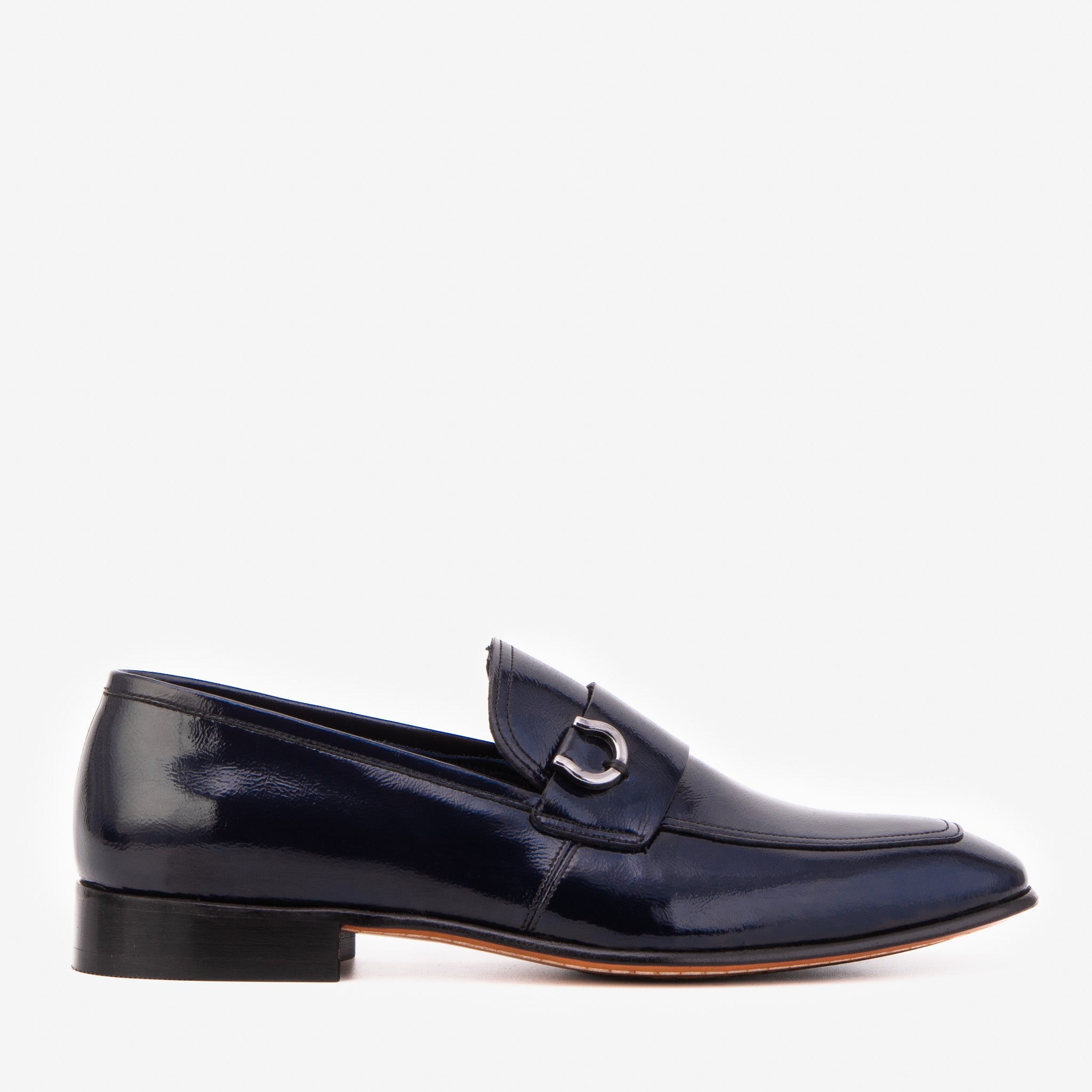 The Blackwell Navy Patent Bit Loafer Shoe All New