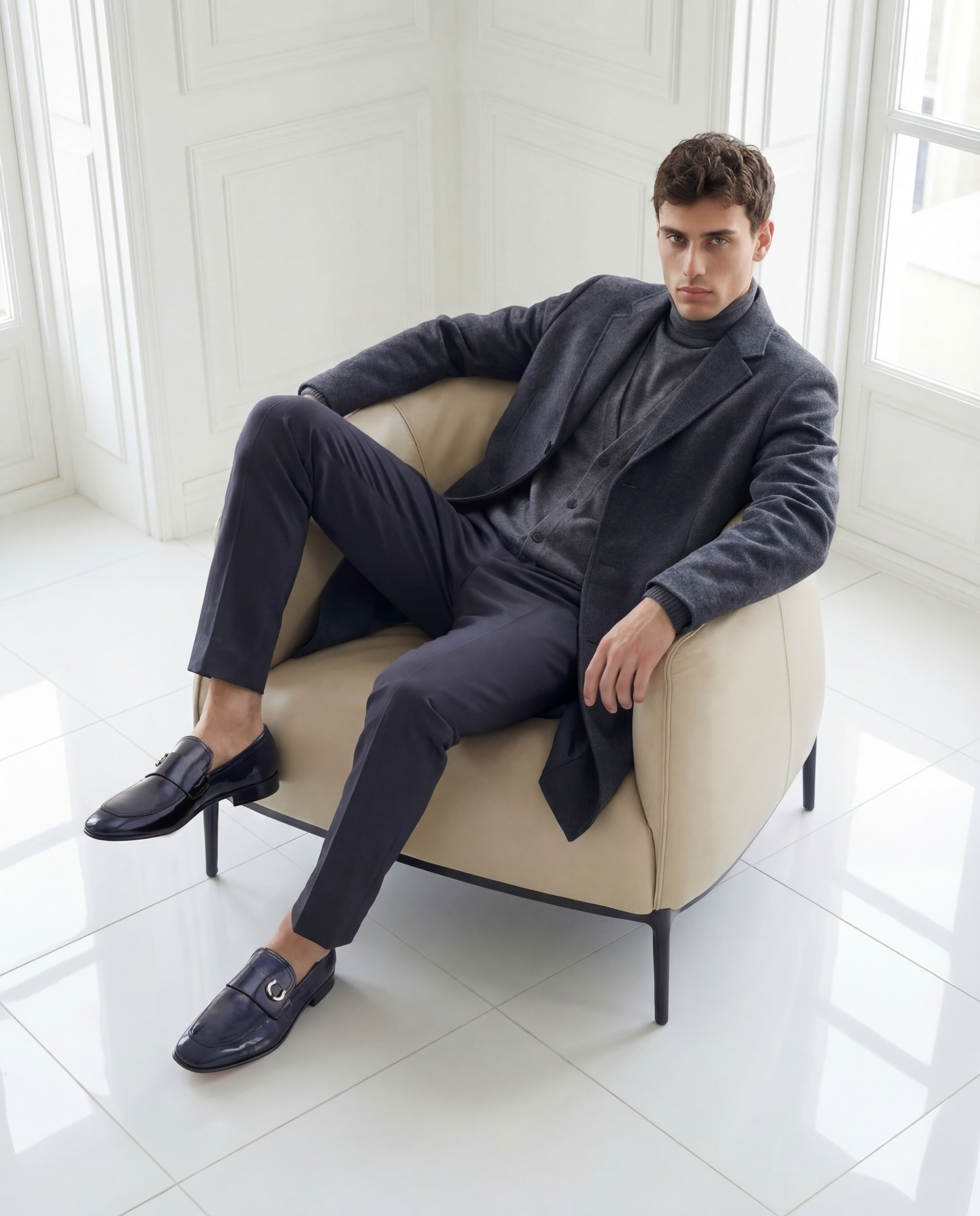 The Blackwell Navy Patent Bit Loafer Shoe All New