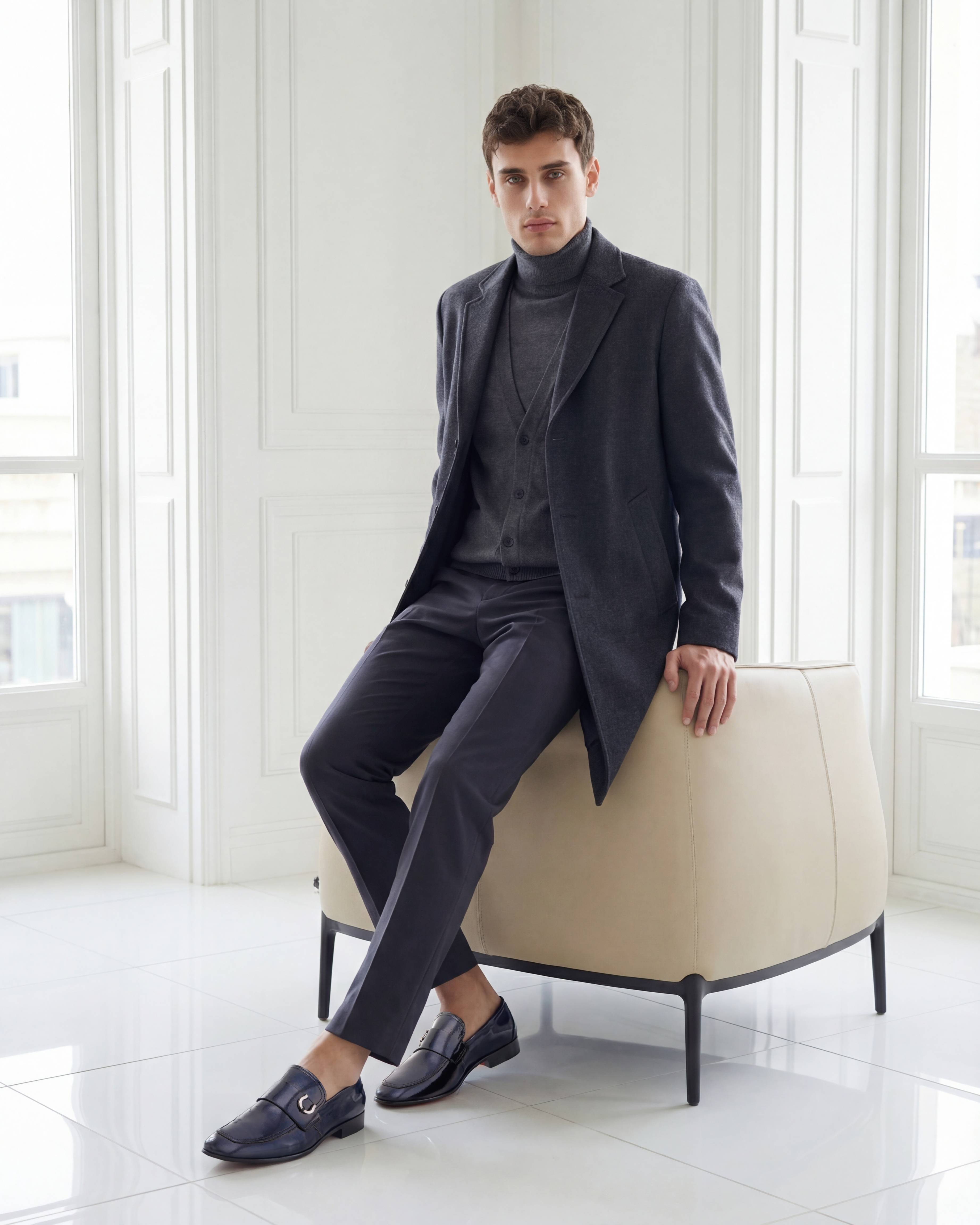 The Blackwell Navy Patent Bit Loafer Shoe All New
