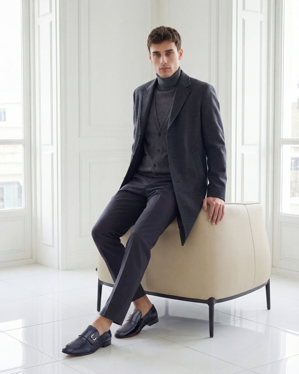 The Blackwell Navy Patent Bit Loafer Shoe All New