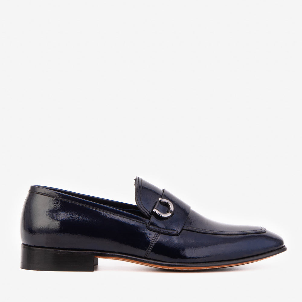 The Blackwell Navy Patent Bit Loafer Shoe All New
