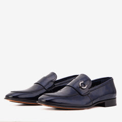 The Blackwell Navy Patent Bit Loafer Shoe All New