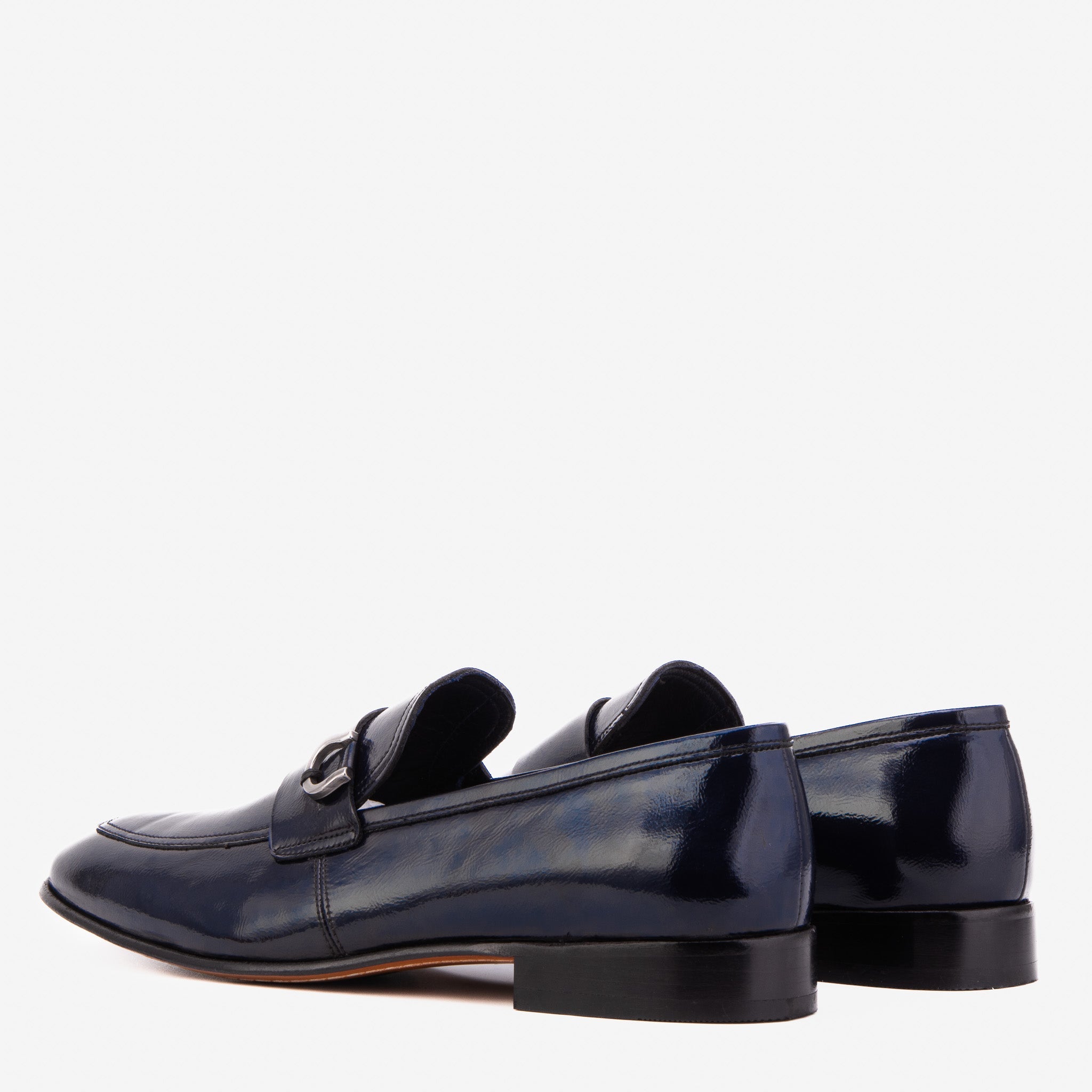 The Blackwell Navy Patent Bit Loafer Shoe All New