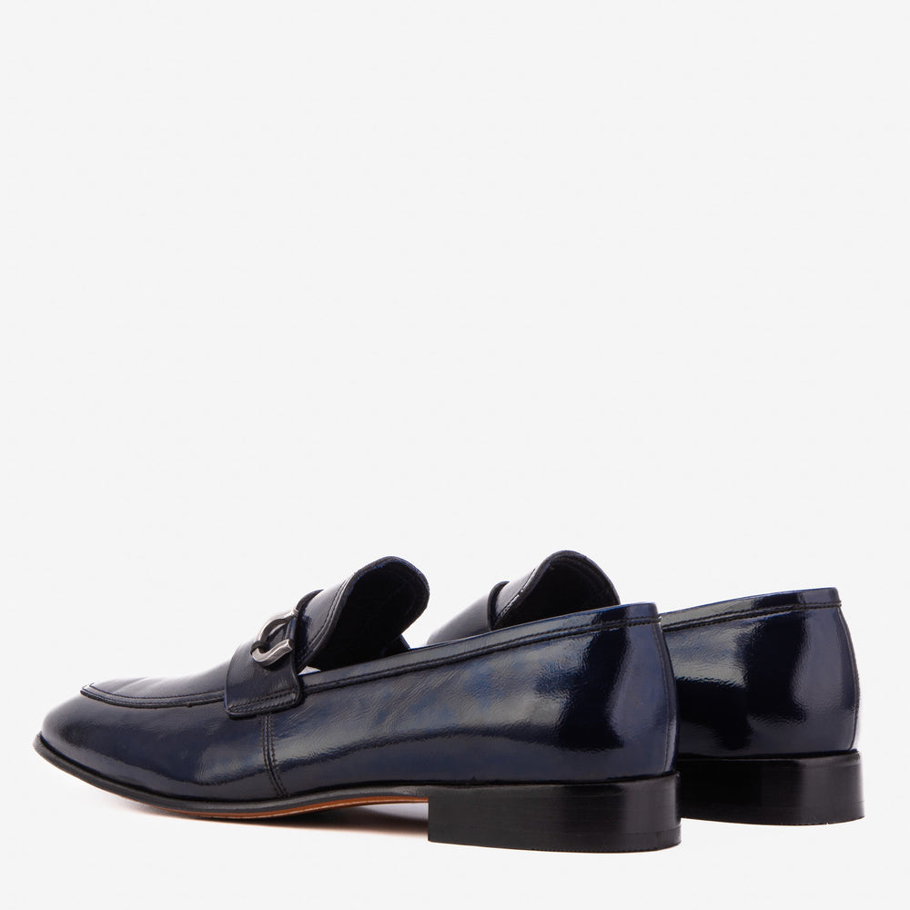 The Blackwell Navy Patent Bit Loafer Shoe All New