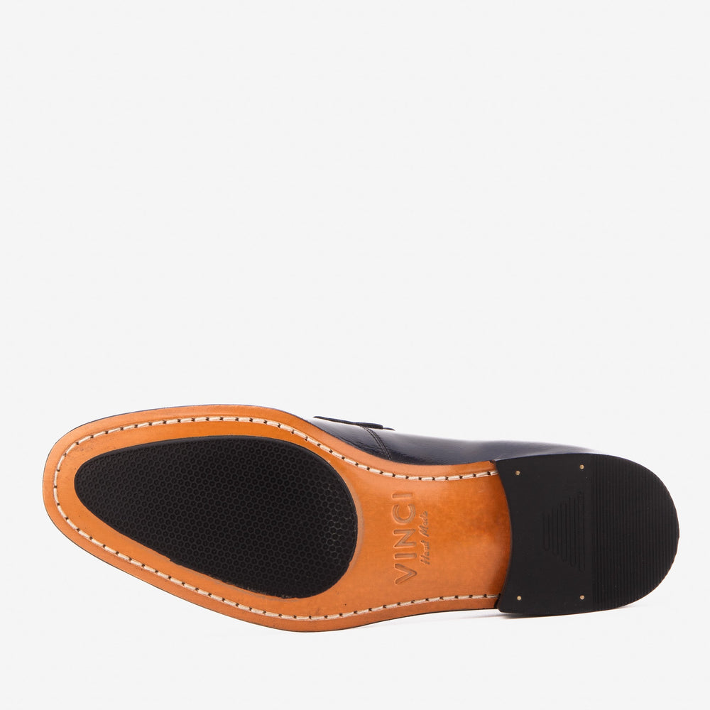 The Blackwell Navy Patent Bit Loafer Shoe All New