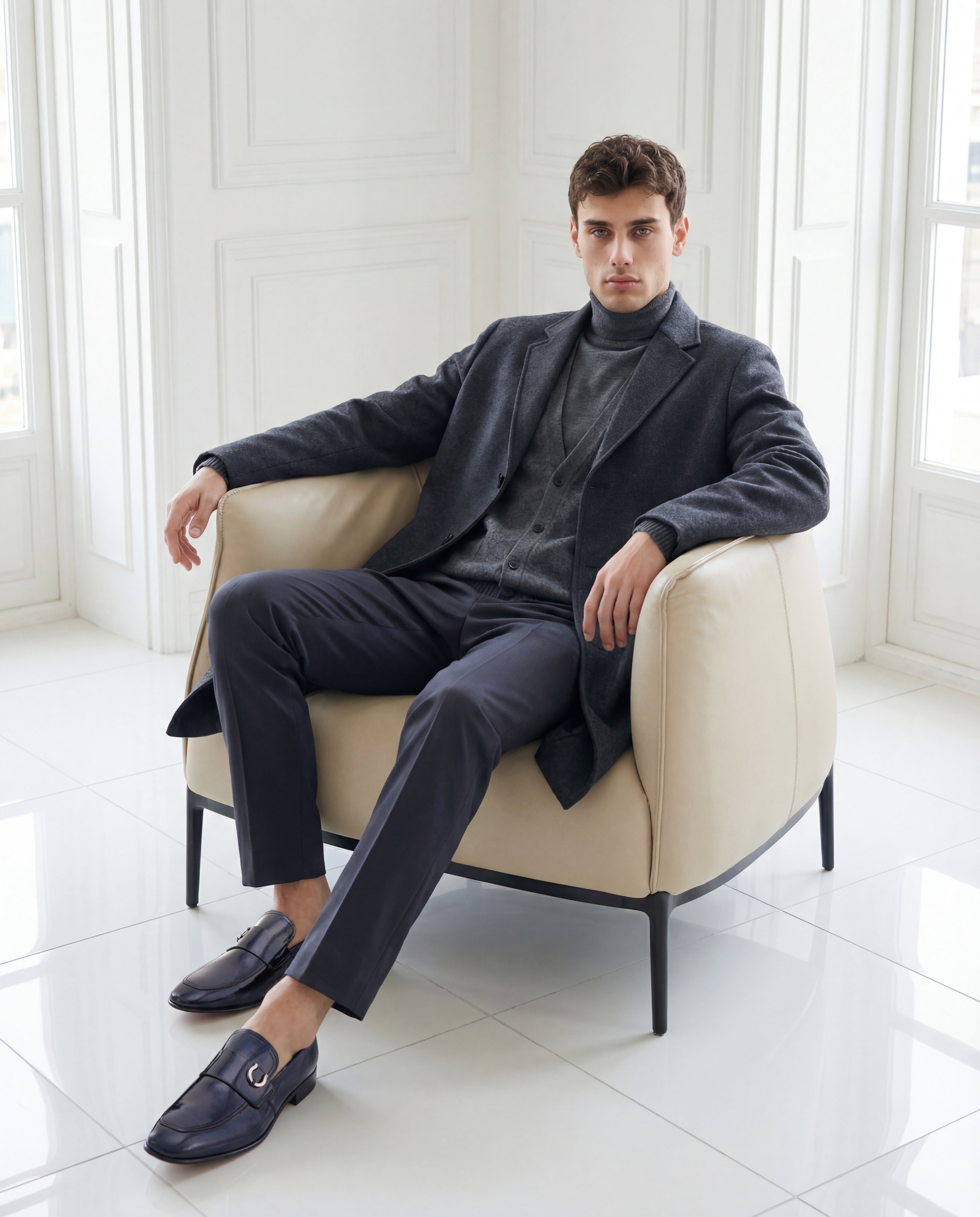 The Blackwell Navy Patent Bit Loafer Shoe All New
