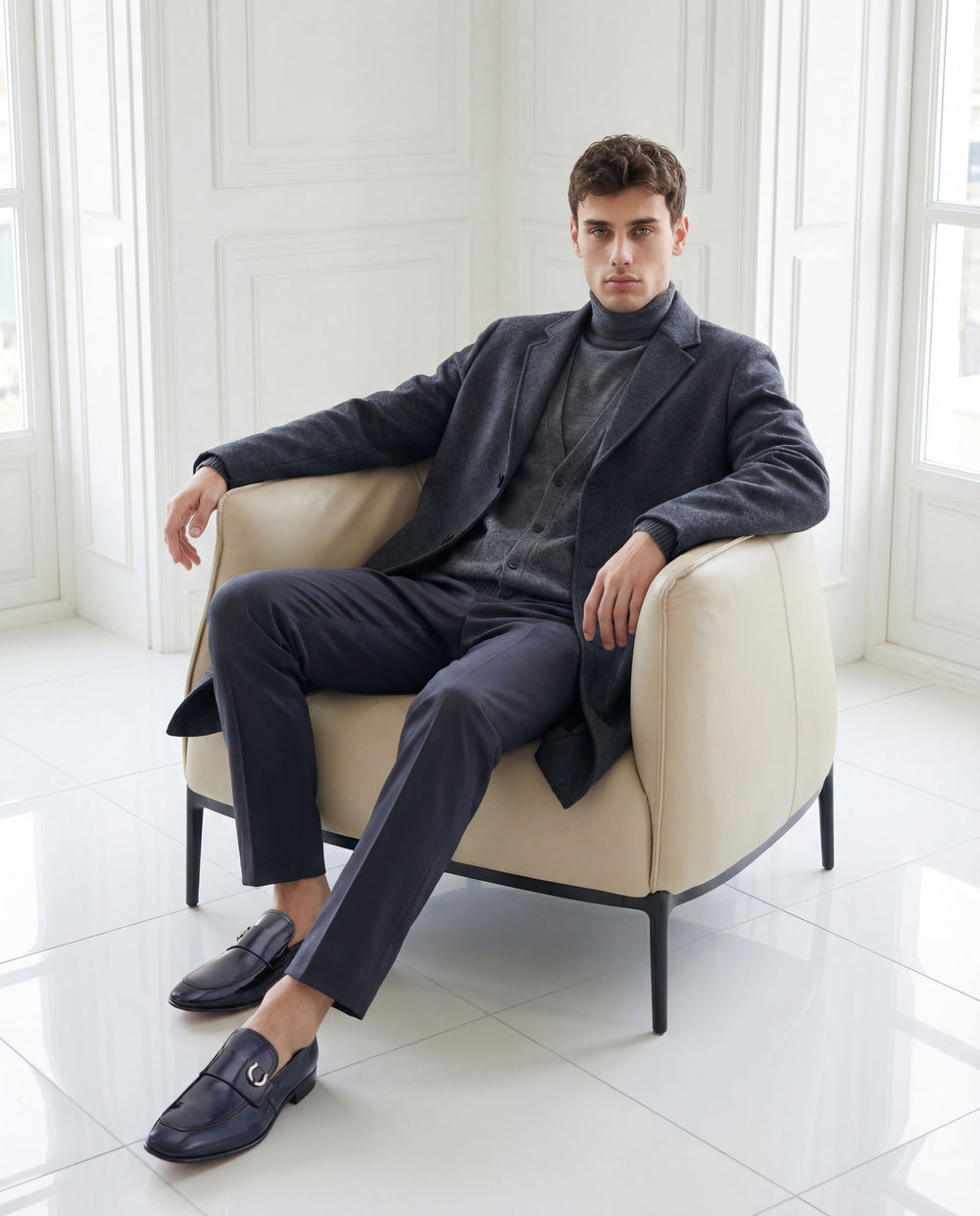 The Blackwell Navy Patent Bit Loafer Shoe All New
