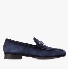 The Brooks Navy Suede Bit Loafer Shoe Exclusive Style