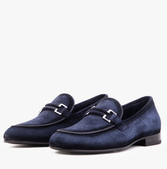 The Brooks Navy Suede Bit Loafer Shoe Exclusive Style