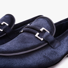The Brooks Navy Suede Bit Loafer Shoe Exclusive Style