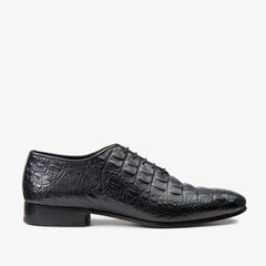 The Randor Black Crocodile Leather Oxford Shoe On Sale