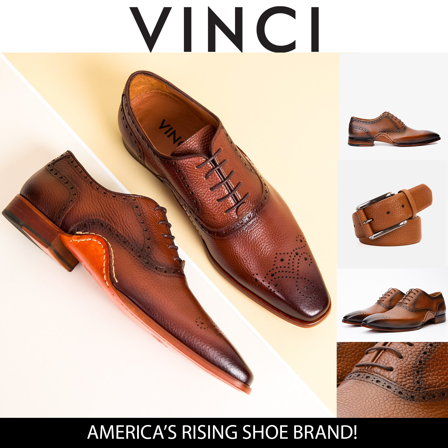 The Draco Handmade Tan Semi Brogue Oxford Shoe Fine Craftsmanship