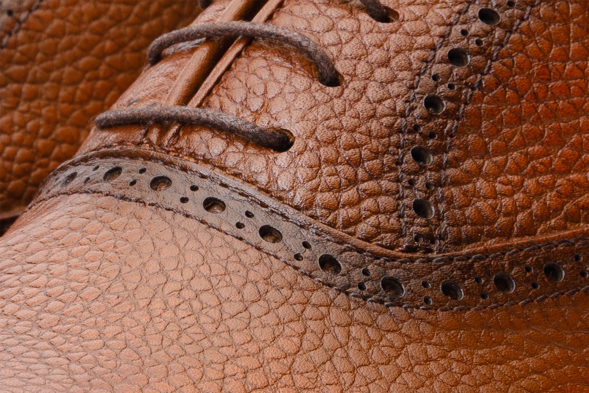 The Draco Handmade Tan Semi Brogue Oxford Shoe Fine Craftsmanship