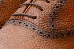 The Draco Handmade Tan Semi Brogue Oxford Shoe Fine Craftsmanship