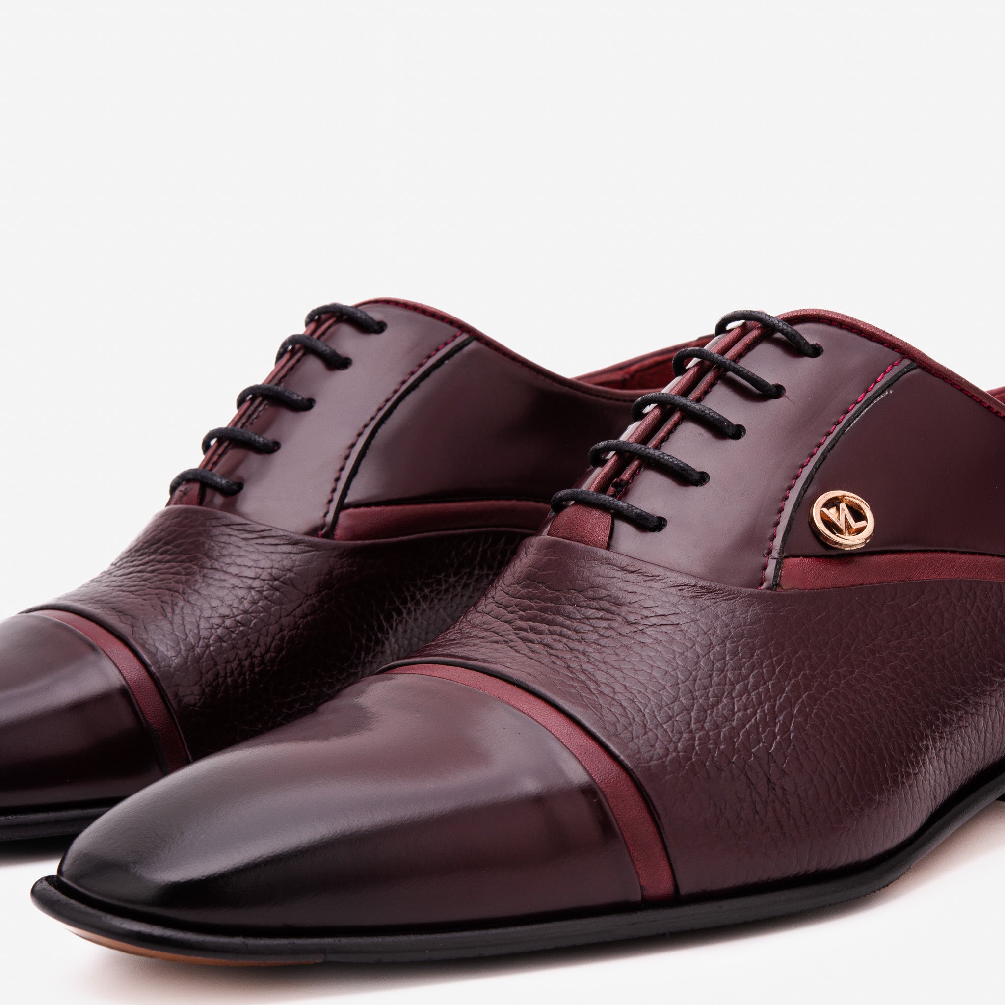 The Rockwell Handmade Burgundy Leather Cap Toe Oxford Shoe Exclusive Style