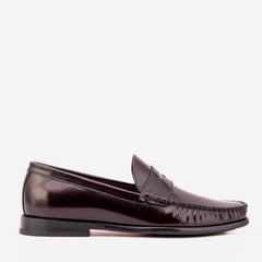 The Belmont Burgundy Polished Leather Loafer On Sale