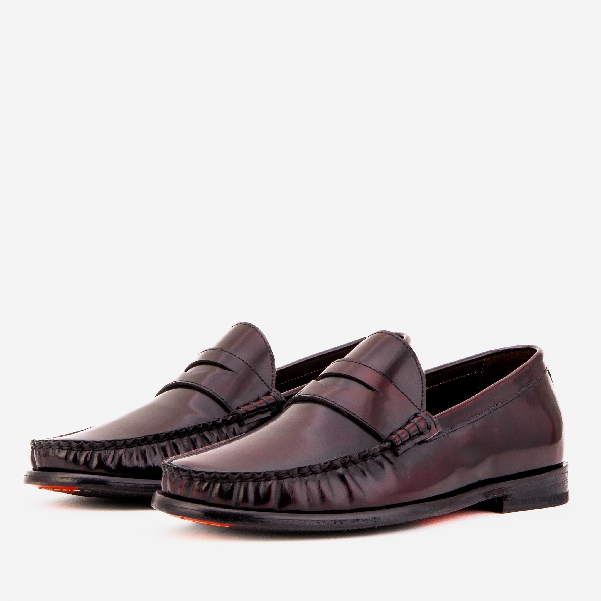 The Belmont Burgundy Polished Leather Loafer On Sale