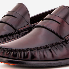 The Belmont Burgundy Polished Leather Loafer On Sale