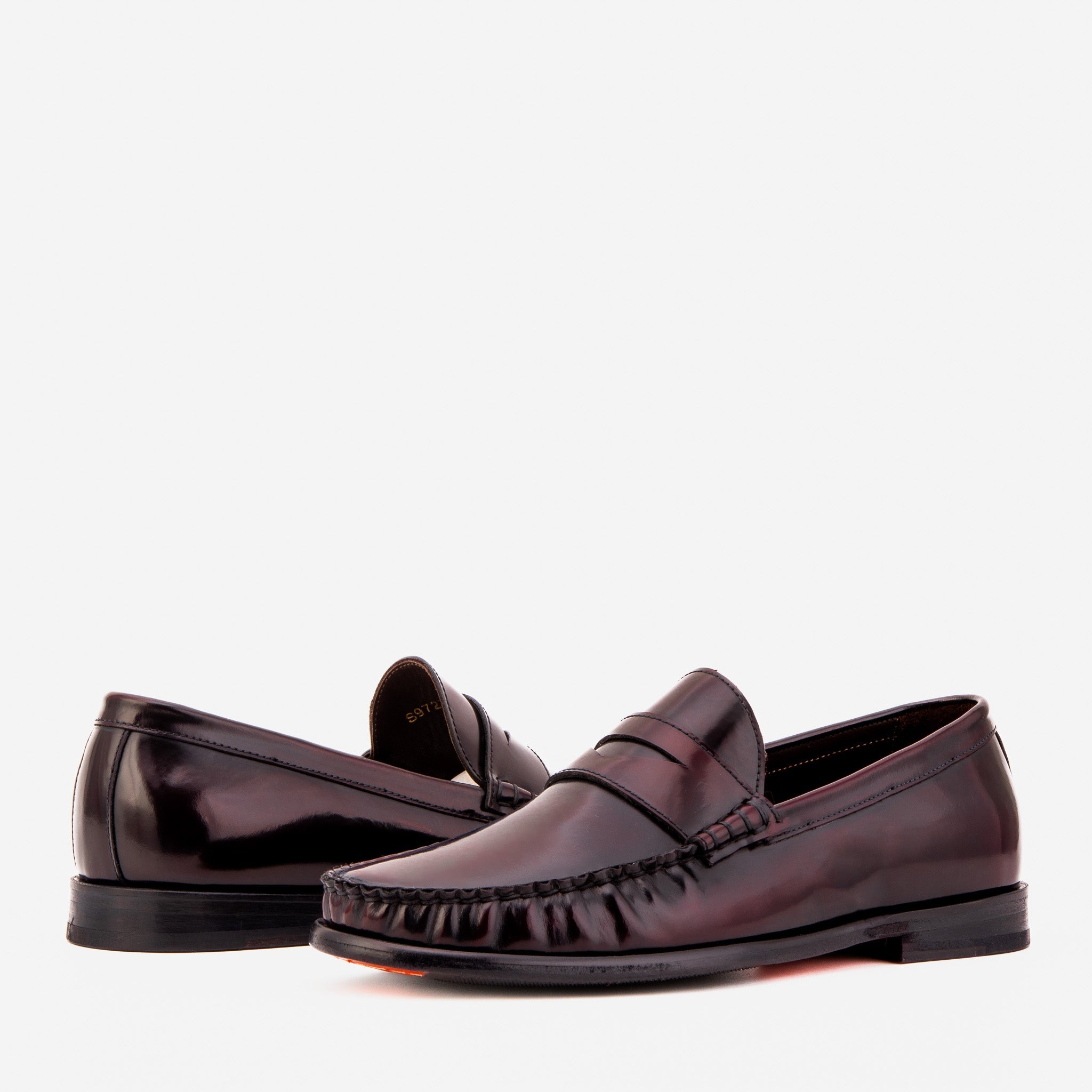 The Belmont Burgundy Polished Leather Loafer On Sale