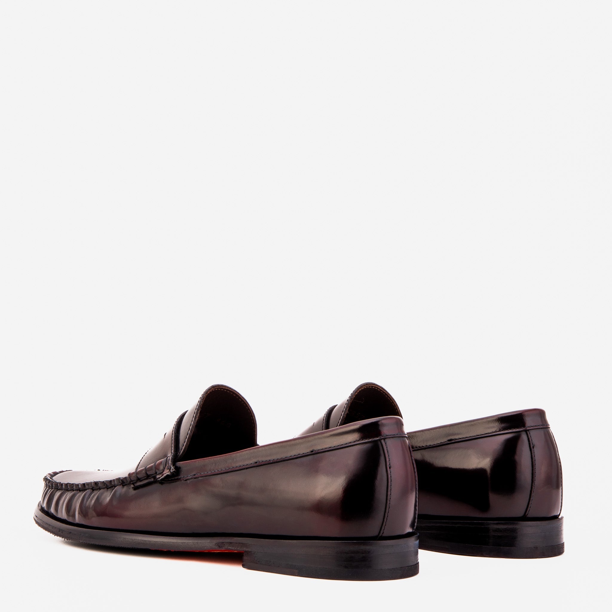 The Belmont Burgundy Polished Leather Loafer On Sale
