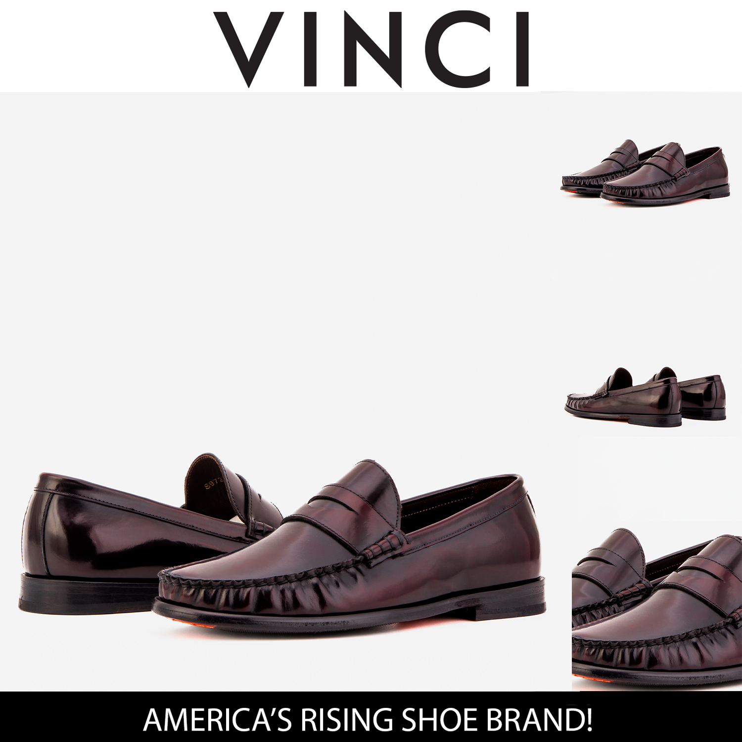 The Belmont Burgundy Polished Leather Loafer On Sale