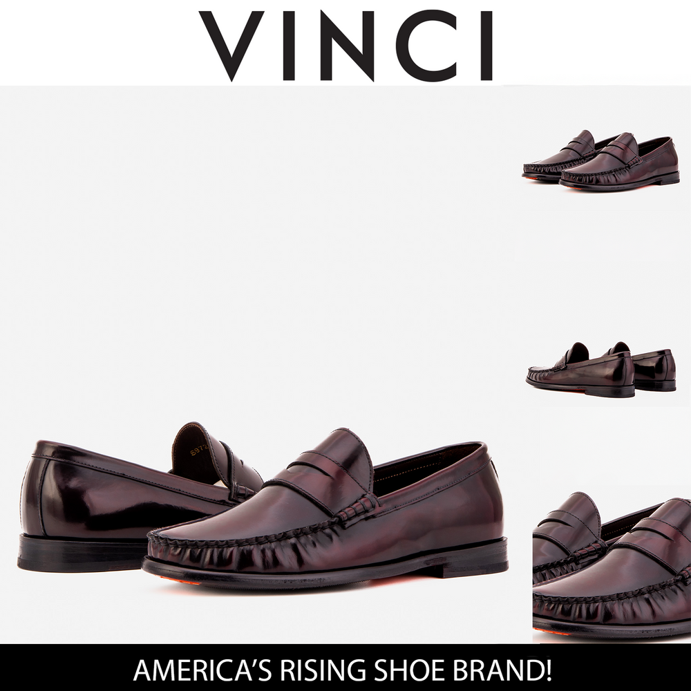 The Belmont Burgundy Polished Leather Loafer On Sale