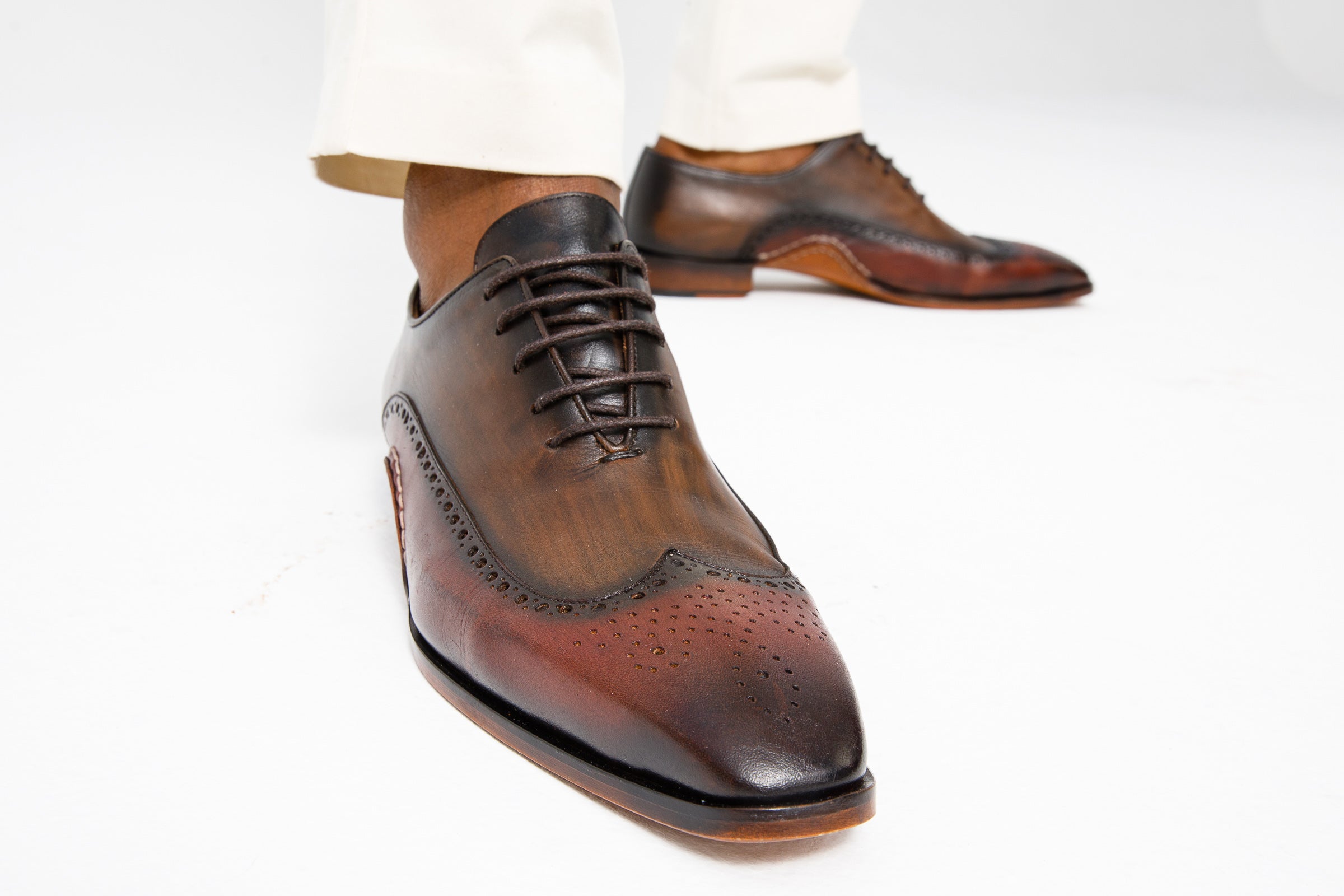 The Royal Hand Craft Burgundy Wingtip Oxford Shoe Universal Fit