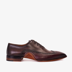 The Royal Hand Craft Burgundy Wingtip Oxford Shoe Universal Fit