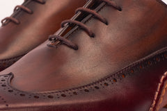 The Royal Hand Craft Burgundy Wingtip Oxford Shoe Universal Fit