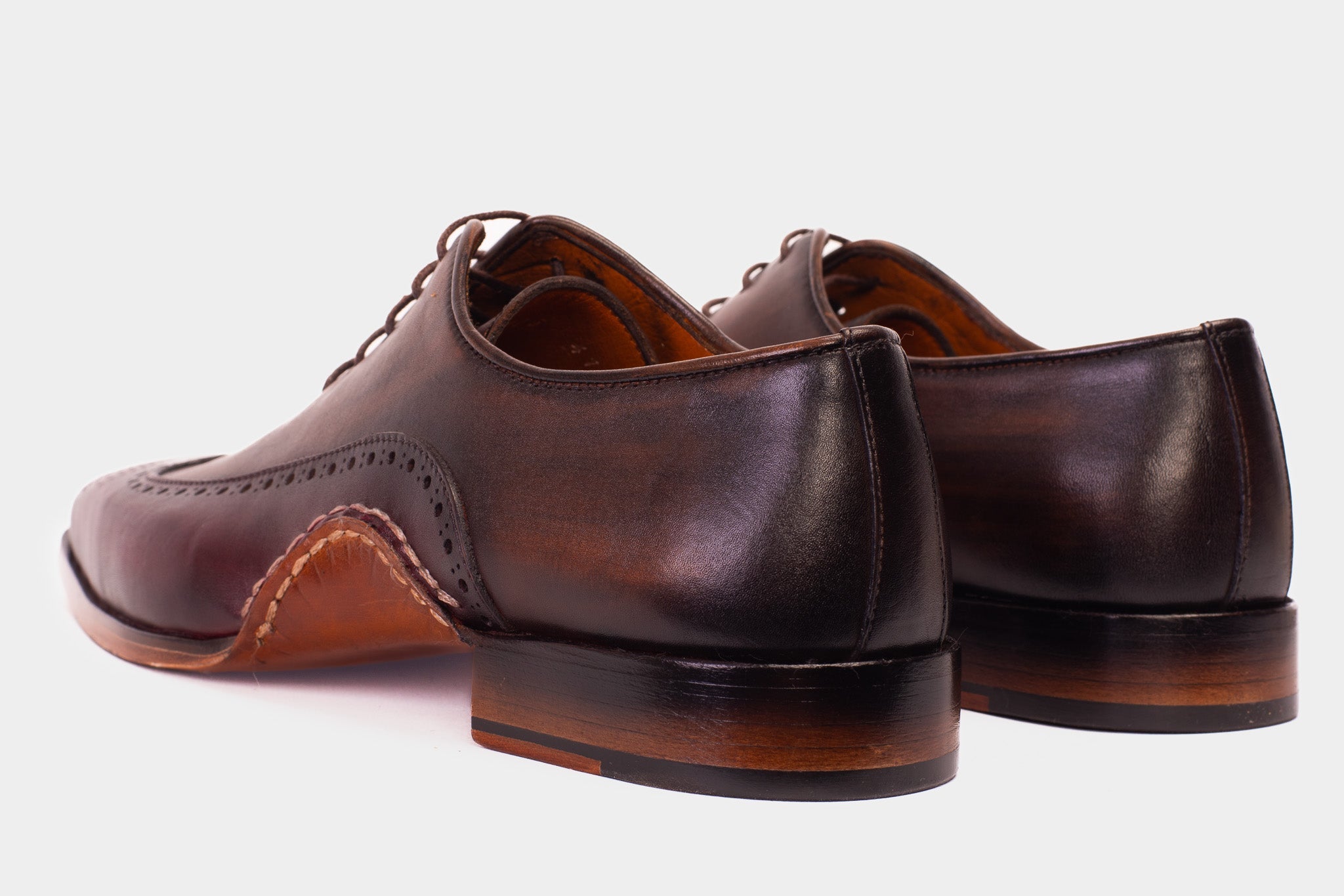 The Royal Hand Craft Burgundy Wingtip Oxford Shoe Universal Fit