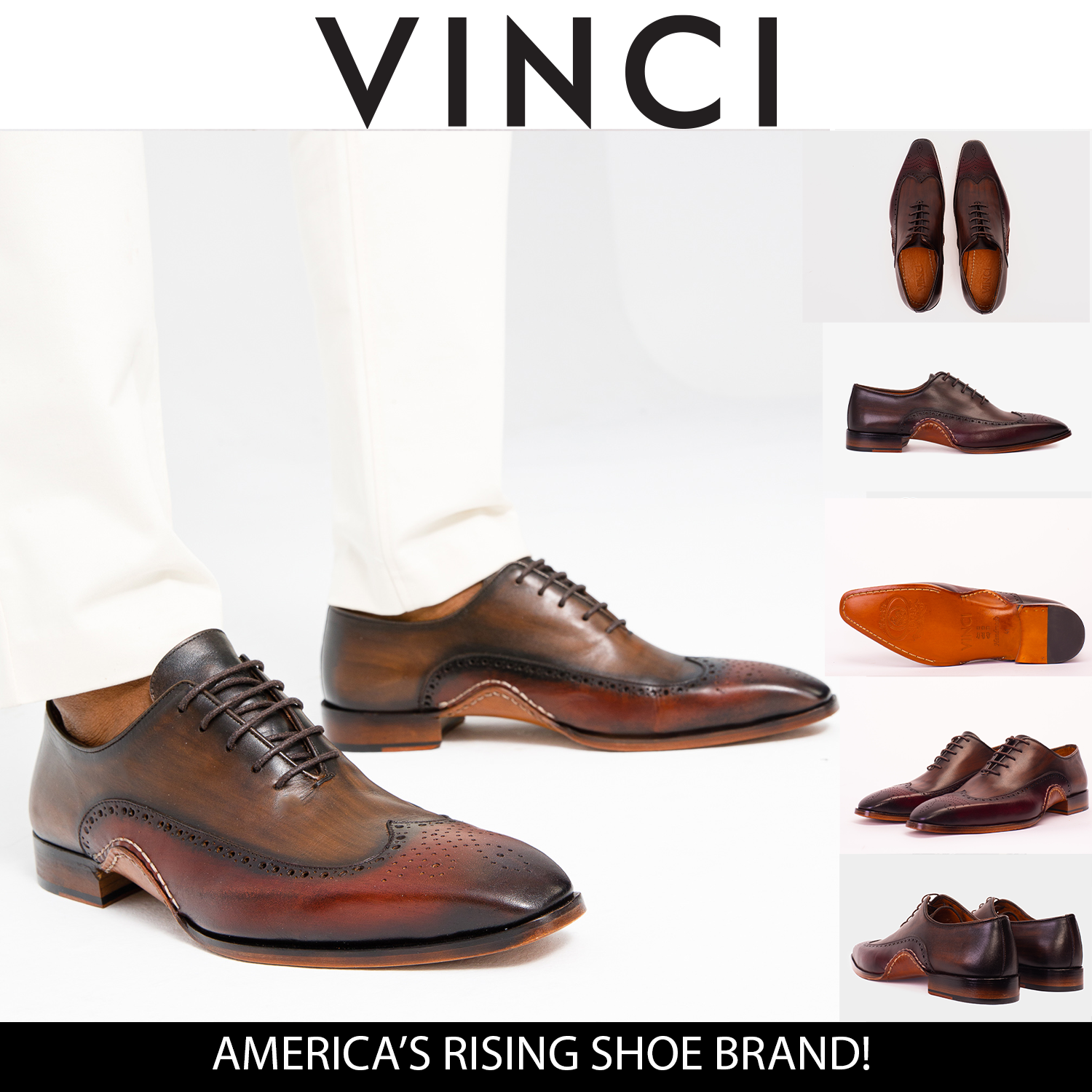 The Royal Hand Craft Burgundy Wingtip Oxford Shoe Universal Fit