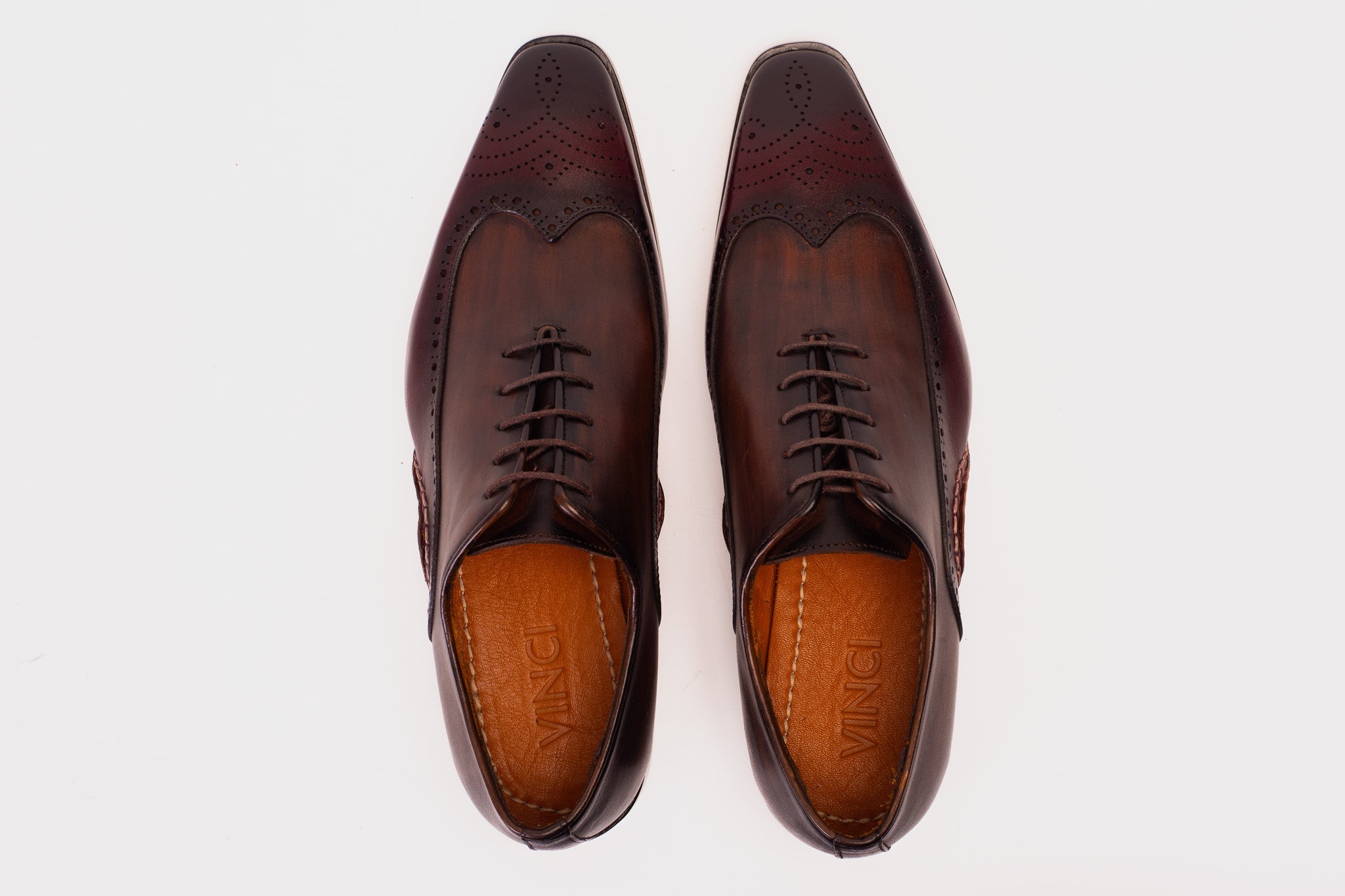 The Royal Hand Craft Burgundy Wingtip Oxford Shoe Universal Fit